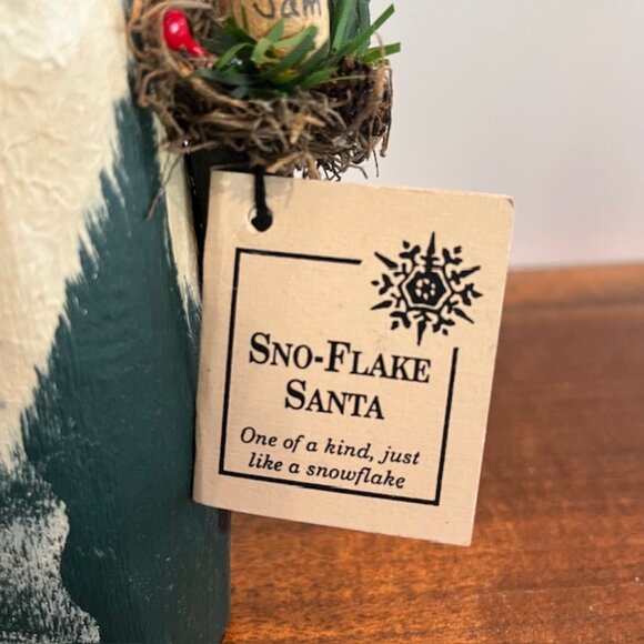 Hand Carved Wood Sno-Flake Santa by Classic Designs Astoria OR - Picture 6 of 8